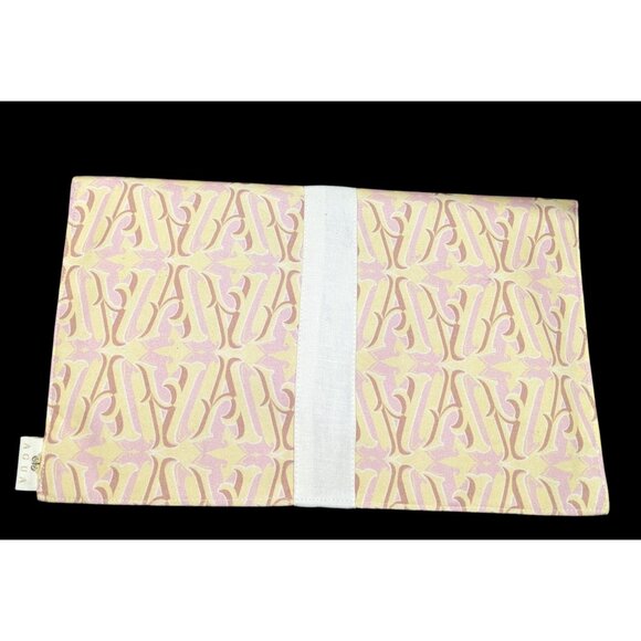 Agua by Agua Bendita Pink And Yellow Monogram Canvas Clutch - Picture 2 of 8